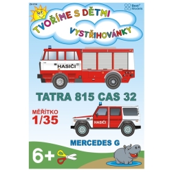 Pojazdy strażackie (Mercedes G i Tatra CAS32)