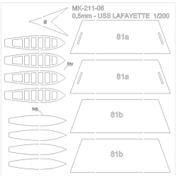 USS Lafayette - laserowo wycięte elementy